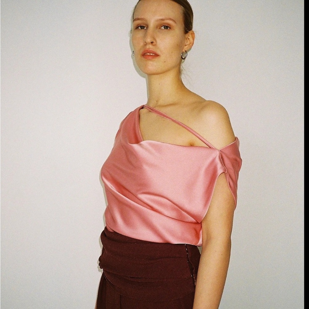 Paris Georgia Christophe Top Japanese Sateen, Dusty Pink, - Picture 2 of 8
